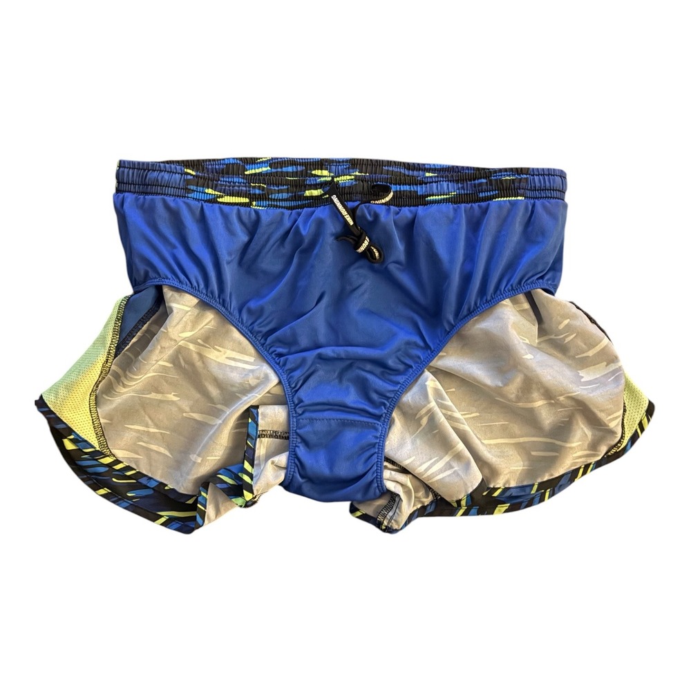 Nike Dri-FIT Women Running Shorts Blue Camo Print Mesh 749462-480 Size M - Picture 7 of 9